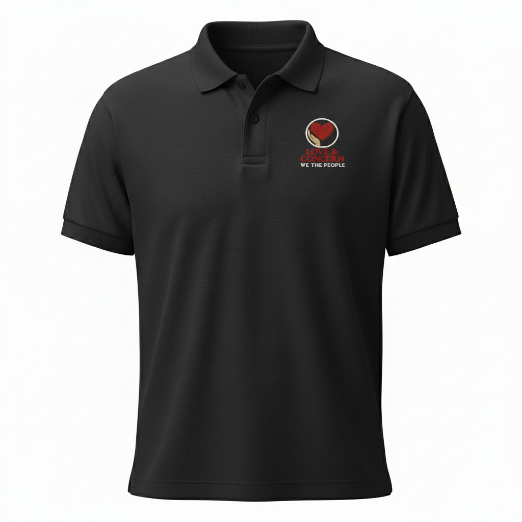 Love & Concern Logo | Polo Shirt Black